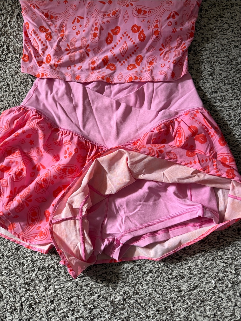 aerie Pink Paisley Athletic Shorts Set - Picture 3 of 4